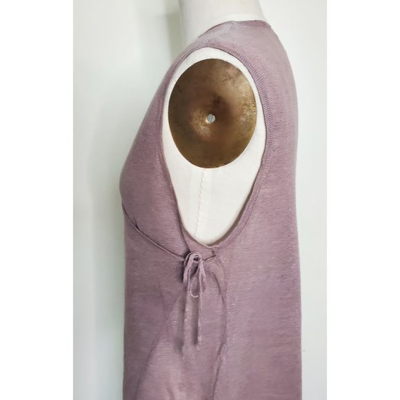 Bryn Walker Womens Lightweight 100% Linen Zen Vest Wrap Tunic Dress Top Mauve S - Picture 4 of 8